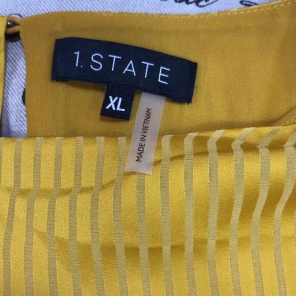 1.STATE Shadow Stripe Dolman Sleeve Peplum Blouse - Picture 7 of 7